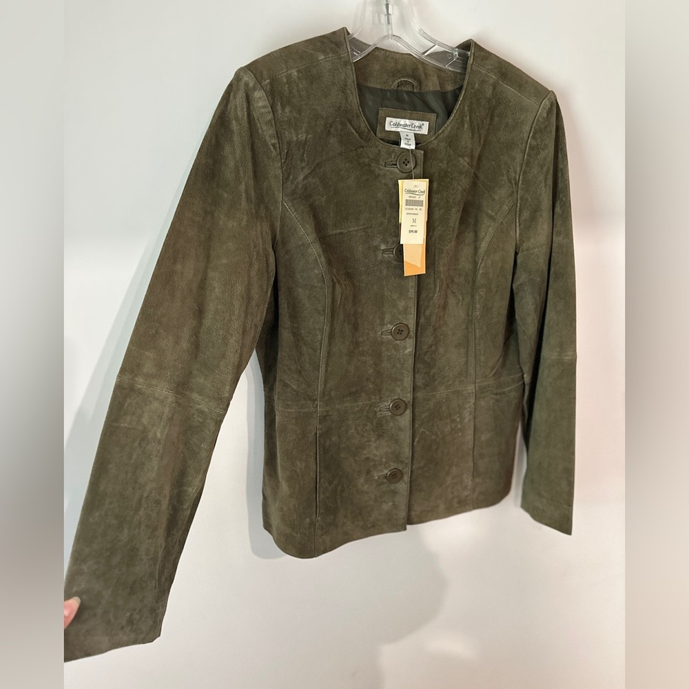 Vintage‎ 90s Olive Suede Jacket NEW WITH TAGS!! Size M - Picture 5 of 13